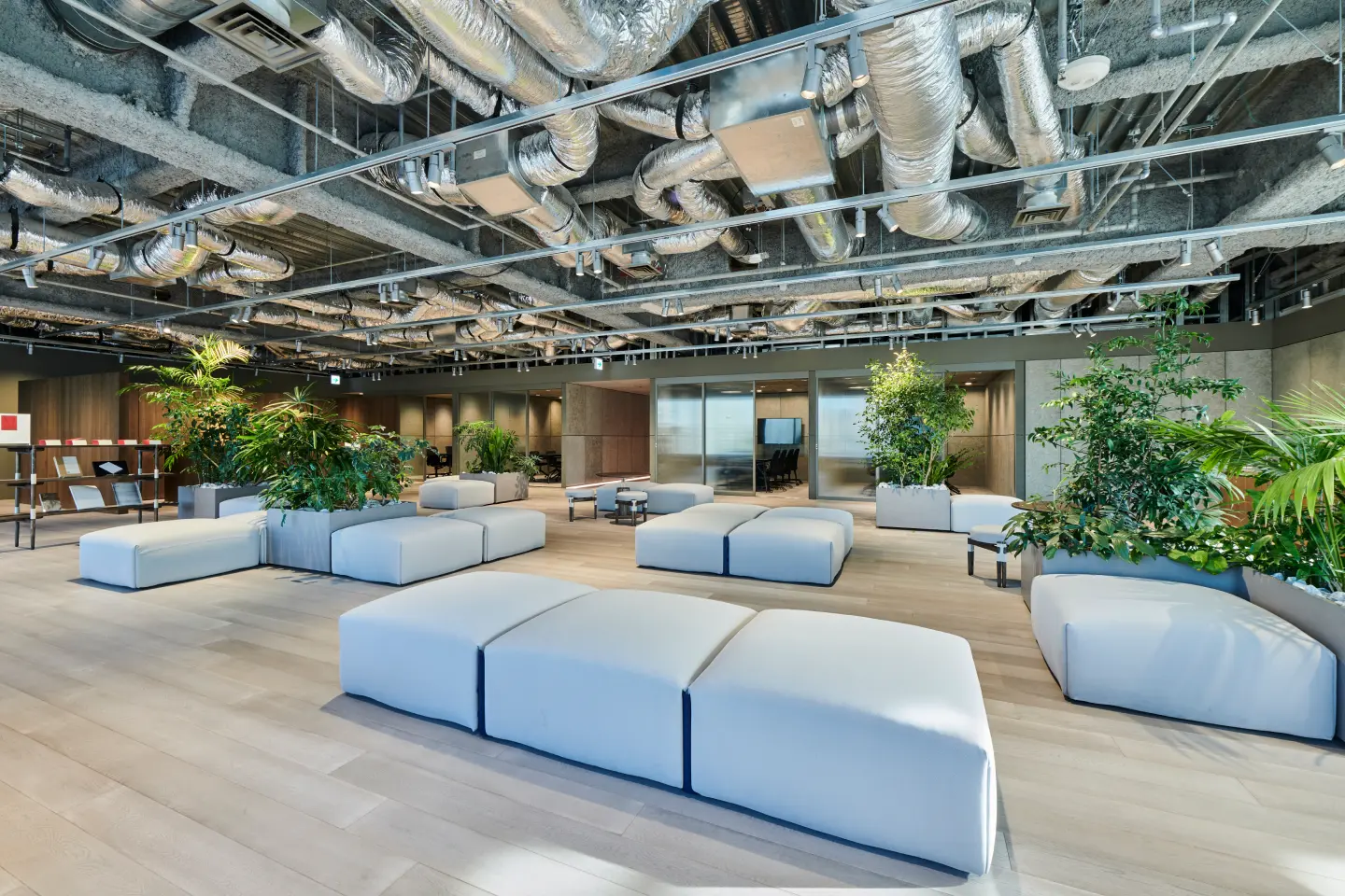 The reception area